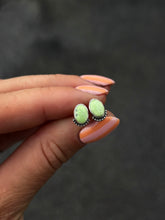 Load image into Gallery viewer, Lemon Chrysoprase Studs
