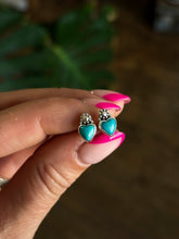 Load image into Gallery viewer, Turquoise Heart Studs
