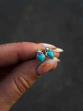 Load image into Gallery viewer, Turquoise Heart Studs
